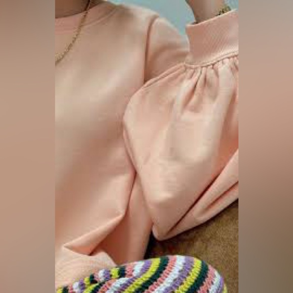 NWT Free People Trish Sweatshirt in Summer Peach - Picture 4 of 9